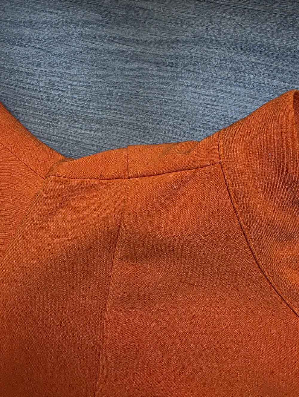 ⚡️$16 FINAL✨️ New York & Co Flutter Sleeve Orange Wide-Leg Jumpsuit Size L 🔴 - Picture 13 of 16